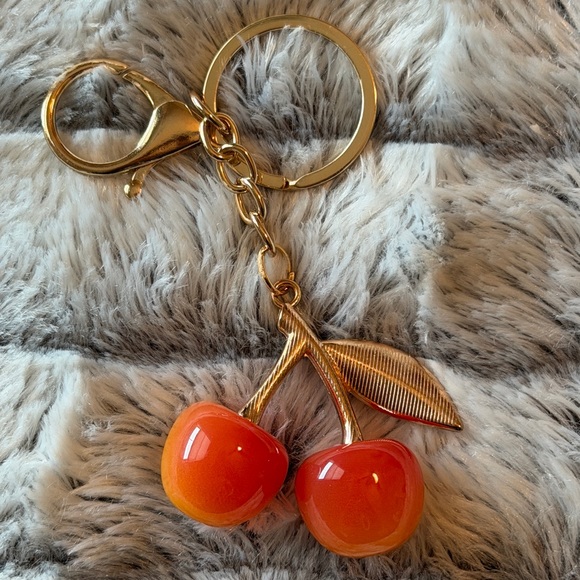 Accessories - Gold Cherry Keychain
